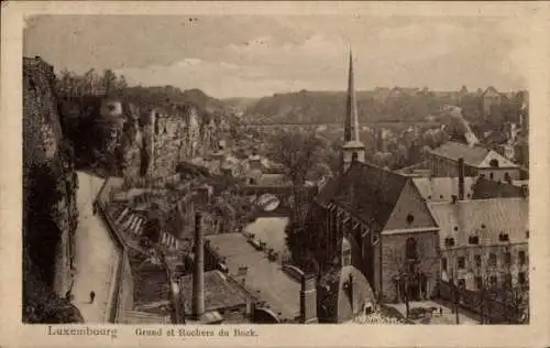 Ak Luxembourg Luxemburg, Grund, Rochers du Bock