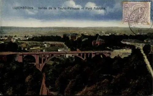 Ak Luxembourg Luxemburg, Vallee de la Haute Petrusse, Pont Adolphe