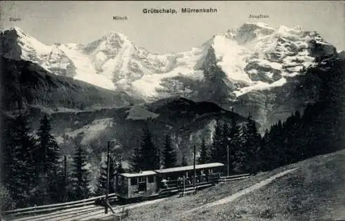 Ak Kanton Bern, Eiger, Mönch, Jungfrau, Mürrenbahn