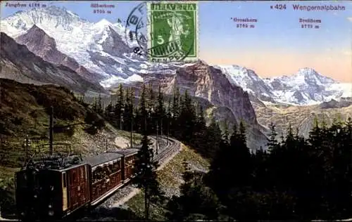 Ak Kanton Bern, Silberhorn, Jungfrau, Wengernalpbahn, Breithorn