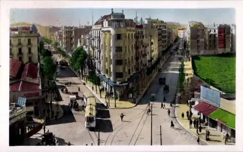 CPA Tunis Tunisie, Le Passage, Avenue de Paris et Avenue Roustan