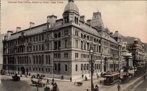 Ak Cape Town Kapstadt Südafrika, General Post Office, Adderley Street,  historische Architektu...