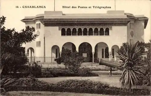 Ak Casablanca Marokko, Hôtel des Postes et Télégraphes