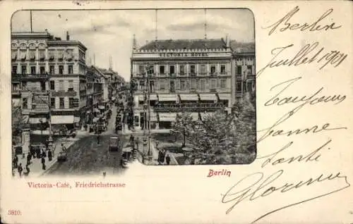 Ak Berlin Mitte Friedrichstraße, Victoria Cafe