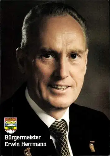 Foto Politiker Erwin Herrmann, Bürgermeister, Gmunden, Autogramm