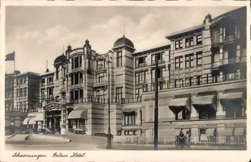Ak Scheveningen Den Haag Südholland, Palace Hotel, historische Architektur, Schwarz-Weiß-Foto,...