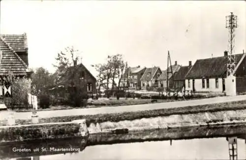Ak Sint Maartensbrug Nordholland Niederlande, Teilansicht, Uferweg