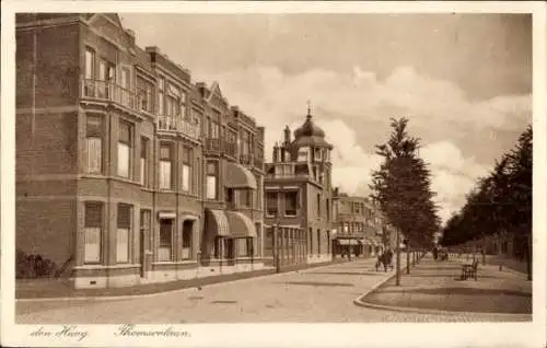 Ak Den Haag Südholland Niederlande, Thomsenlaan, Gebäude im Hintergrund, ruhige Straße