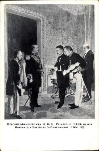 Künstler Ak 's Gravenhage Den Haag Südholland, Geboorte Prinses Juliana, 1. Mai 1909
