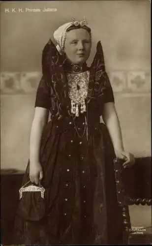 Ak Adel Niederlande, Prinzessin Juliana in Tracht