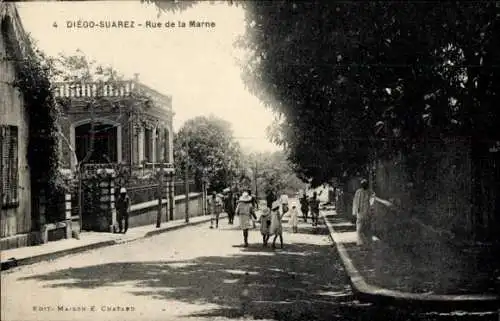 Ak Diego Suarez Antsiranana Madagaskar, Rue de la Marne
