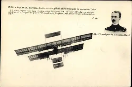 Ak-Doppeldecker H. Farman, gesteuert von Vaisseau Deve