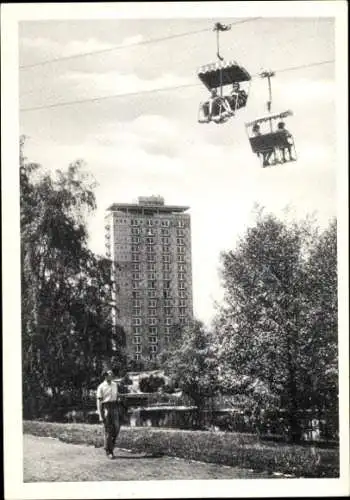 Ak Berlin Tiergarten, Stadtansicht, Sessellift, Hansaviertel, Tiergartenwolkenkratzer