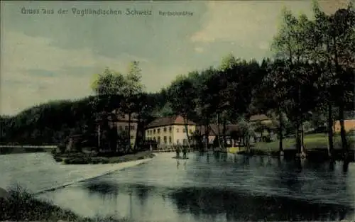 Ak Rentzschmühle Pöhl im Vogtland, Teilansicht
