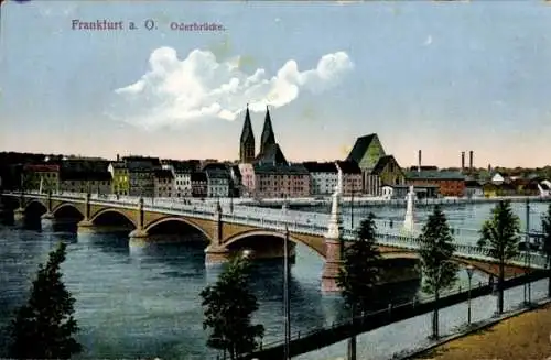 Ak Frankfurt an der Oder, Oderbrücke
