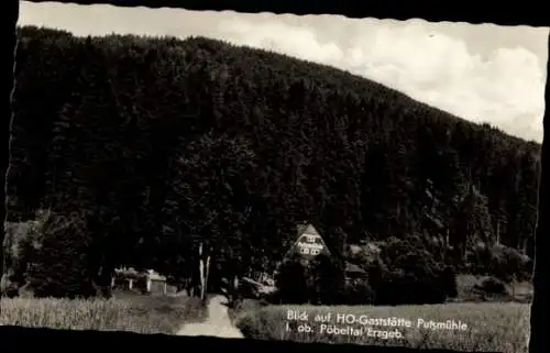 Ak Niederpöbel Dippoldiswalde im Erzgebirge, Pöbeltal, HO-Gaststätte Putzmühle
