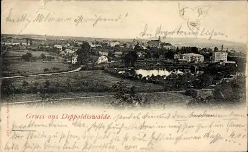 Ak Dippoldiswalde im Erzgebirge, Vogelperspektive auf  Landschaft, Gebäude, See