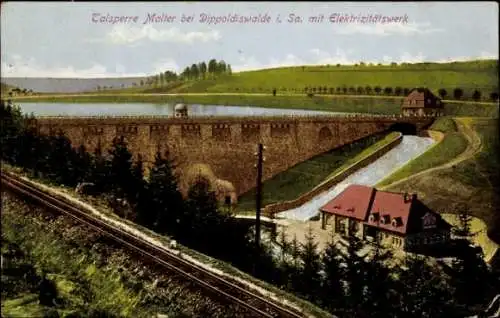 Ak Malter Dippoldiswalde, Talsperre Malter, Elektrizitätswerk, Natur, Möglichkeit zur Wassernutzu