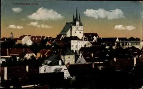 Ak Lommatzsch Sachsen, Stadtpanorama, Blick über die Dächer