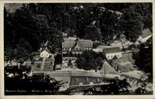 Ak Oybin in der Oberlausitz, Blick vom Berg Oybin auf Ort
