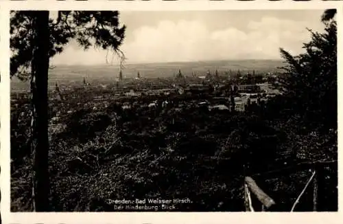 Ak Dresden Weißer Hirsch, Panoramaansicht von  Bad Weisser Hirsch, Hindenburg Blick