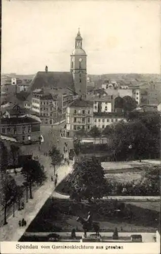 Ak Berlin Spandau, Teilansicht der Stadt vom Garnisonkirchturm aus gesehen