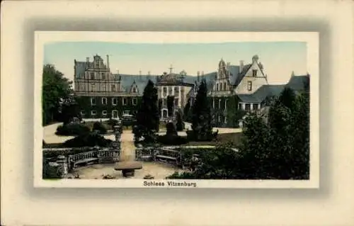 Ak Vitzenburg an der Unstrut Querfurt im Saalekreis, Schloss   Architektur, Gartenanlage, 