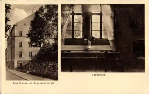 Ak Schöneck im Vogtland, Alte Schule, Jugendherberge, Tagesraum