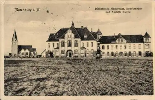 Ak Rotenburg an der Wümme, Diakonissen Mutterhaus, Krankenhaus, Anstalts Kirche, s Gebäude