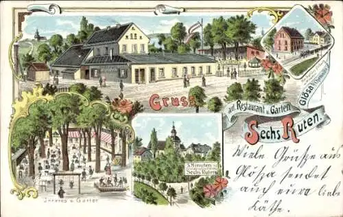 Litho Glösa Chemnitz in Sachsen, Restaurant und Garten Sechs Ruten