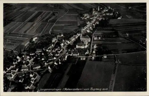 Ak Langenenslingen Baden Württemberg, Luftaufnahme von  Hohenzollern