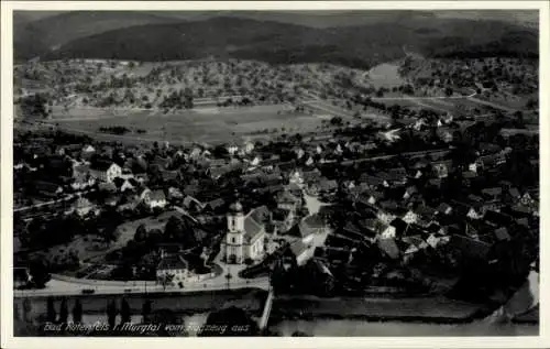 Ak Bad Rotenfels Gaggenau im Murgtal, Luftaufnahme von  Murgtal, Kirche