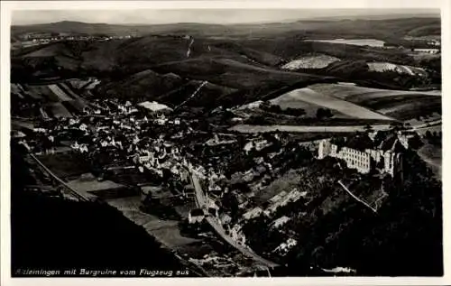 Ak Altleiningen in der Pfalz, Luftaufnahme von  Burgruine, Landschaft, Felder