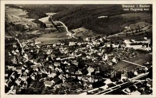 Ak Steinen im Wiesental Schwarzwald Baden, vom Flugzeug aus