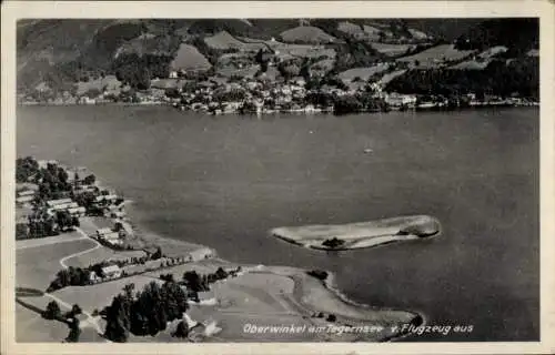 Ak Oberwinkel Abwinkel Abwinkl Bad Wiessee am Tegernsee Oberbayern, Landschaftsblick, Wasserfläch