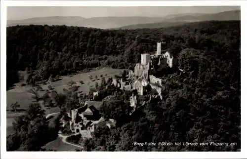 Ak Rötteln Haagen Lörrach in Baden, Burg-Ruine Rütteln, Flugaufnahme,  Ruine