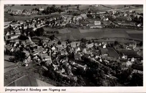 Ak Georgensgmünd in Mittelfranken, Luftaufnahme von Georgensgmünd, Häuser, Landschaft, Felder