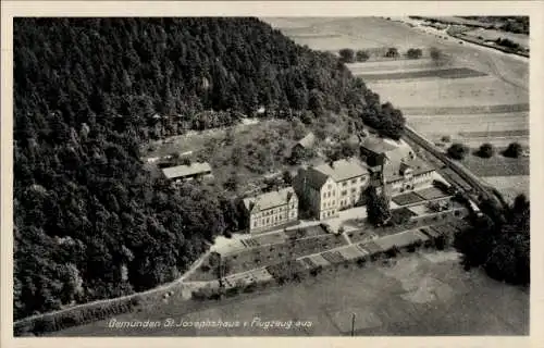Ak Gemünden an der Wohra Hessen, Luftaufnahme des St. Josephshauses, umliegende Wälder, Felder, S