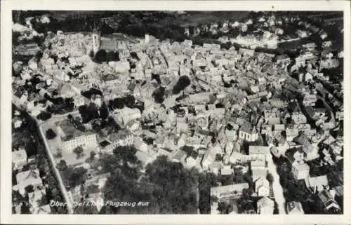 Ak Oberursel im Taunus Hessen, Luftaufnahme von  viele Häuser, Bäume, Kirche