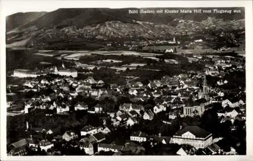 Ak Bühl in Baden, Mehliskopf, Luftaufnahme von Bühl, Kloster Maria Hilf, Blick vom Flugzeug