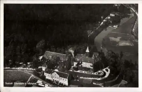 Ak Gernsbach im Murgtal Schwarzwald, Schloss Eberstein, Fliegeraufnahme