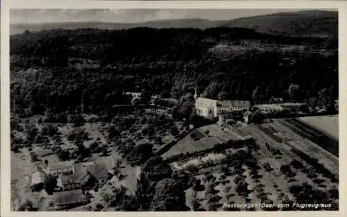 Ak Besseringen Merzig Saar, Luftaufnahme,  Landschaft, Natur, Gebäude