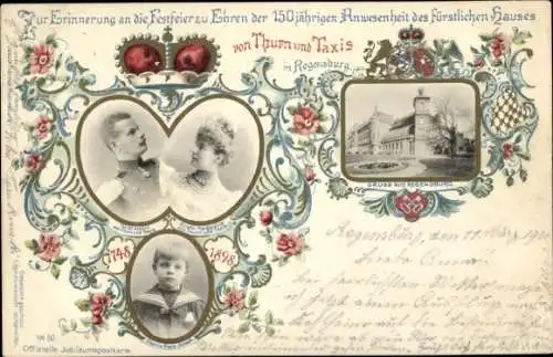 Ganzsachen Ak Regensburg an der Donau Oberpfalz, Fürstliches Haus, Thurn und Taxis