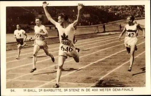 Ak Amsterdam,1e Ball, 2e Barbutte, 3e Storz, 400 Meter Demi Finale, Olympia 1928