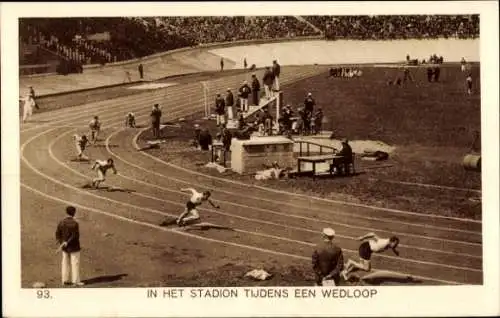 Ak Olympische Spelen 1928, In het Staduin Tijdens een Wedloop