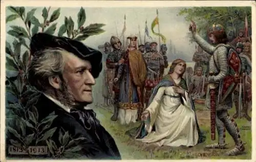 Ak Komponist Richard Wagner, Szene aus Lohengrin