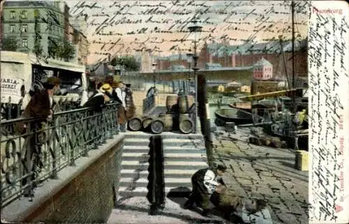 Ak Hamburg, Hafen, Boote, Verkehr