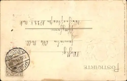 Präge Passepartout Wappen Litho Karlsruhe in Baden, Marktplatz, Stadtkirche