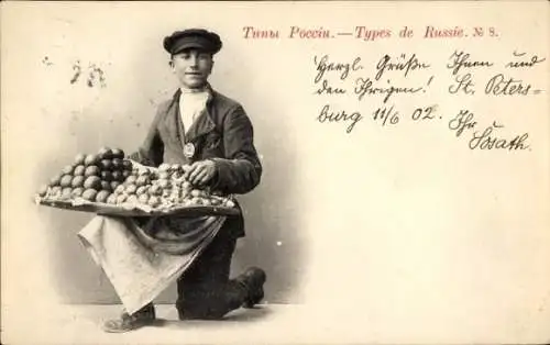 Ak Russische Tracht, Russischer Händler