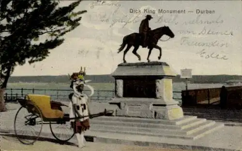 Ak Durban Südafrika, Dick-King-Monument